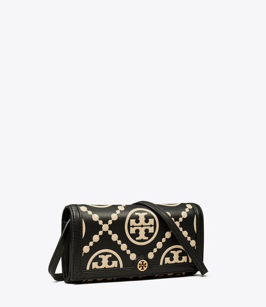T Monogram Contrast Embossed Wallet Crossbody Bag
