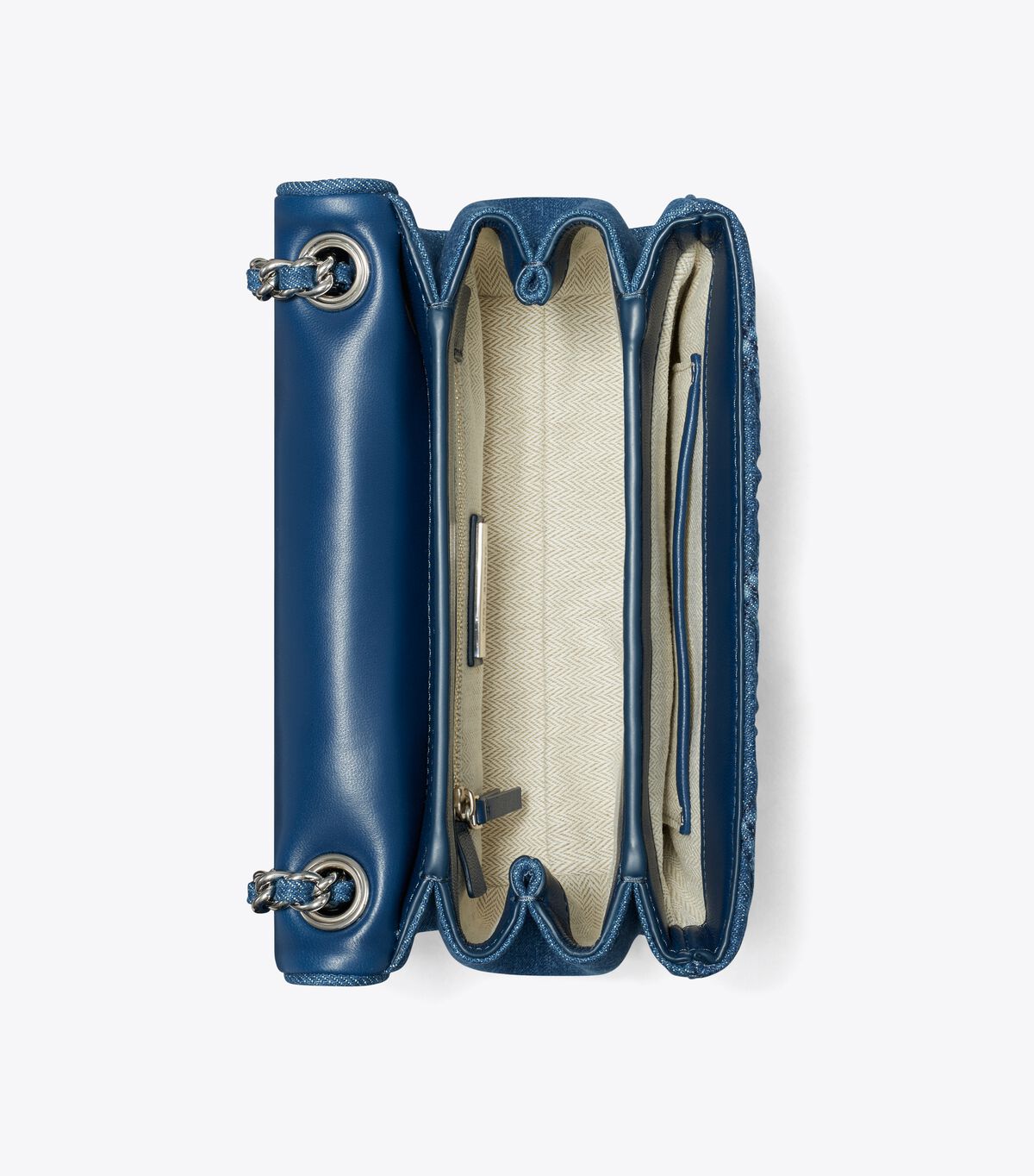 tory burch small fleming soft denim convertible shoulder bag