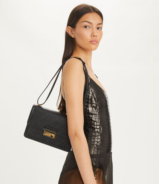 tory burch t monogram leather shoulder bag