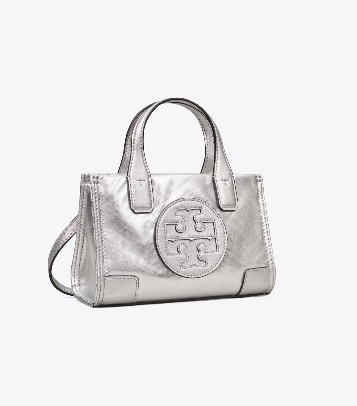 tory burch ella metallic micro tote