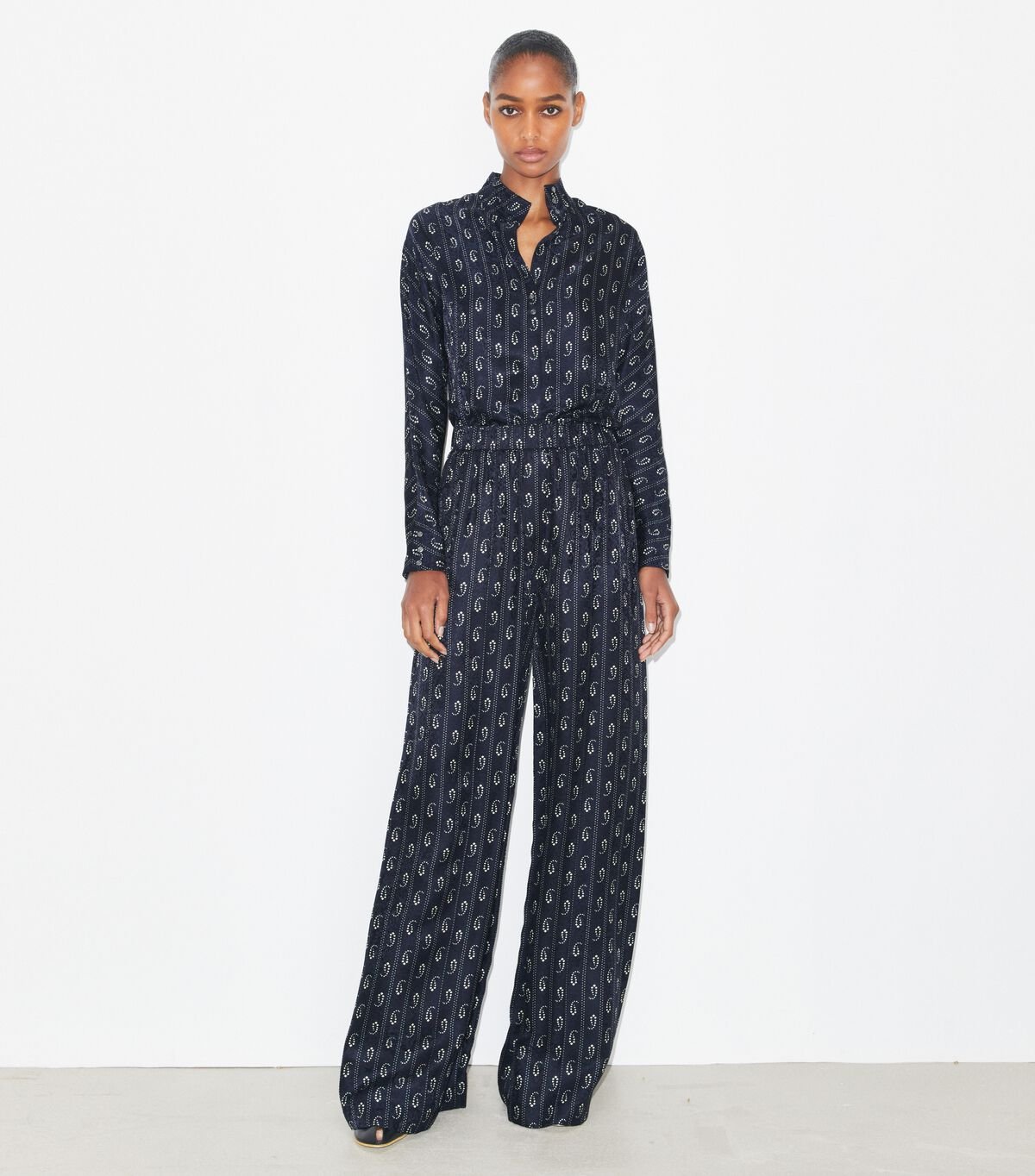 tory burch relaxed fit jacquard pants