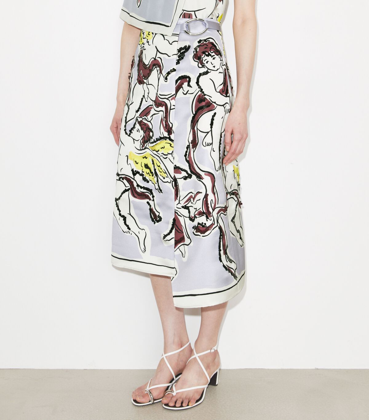 Printed Satin Skirt tory burch printed satin skirt