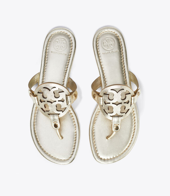 miller enamel leather thong sandals