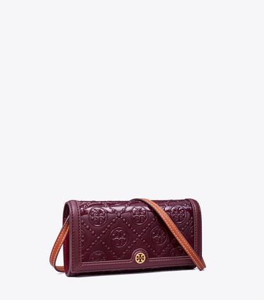 T Monogram Patent Wallet Crossbody