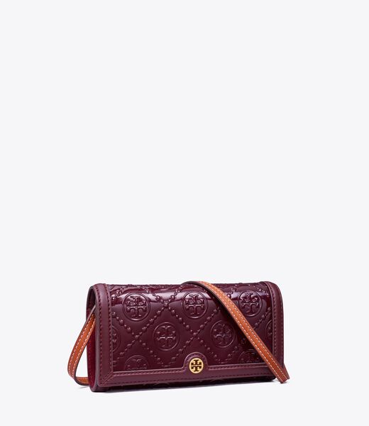 T Monogram Patent Wallet Crossbody