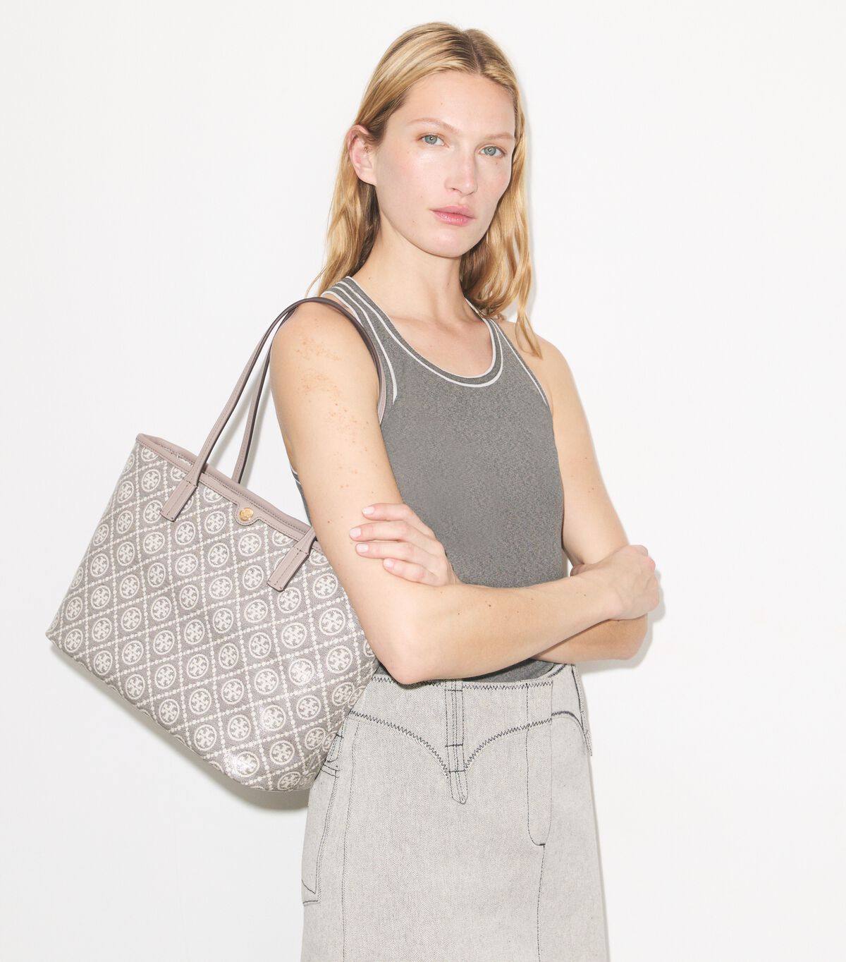 T Monogram Coated Jacquard Small Zip Tote tory burch t monogram coated jacquard small zip tote