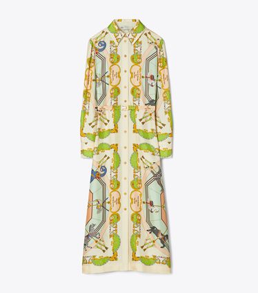 Printed Silk Shirtdress