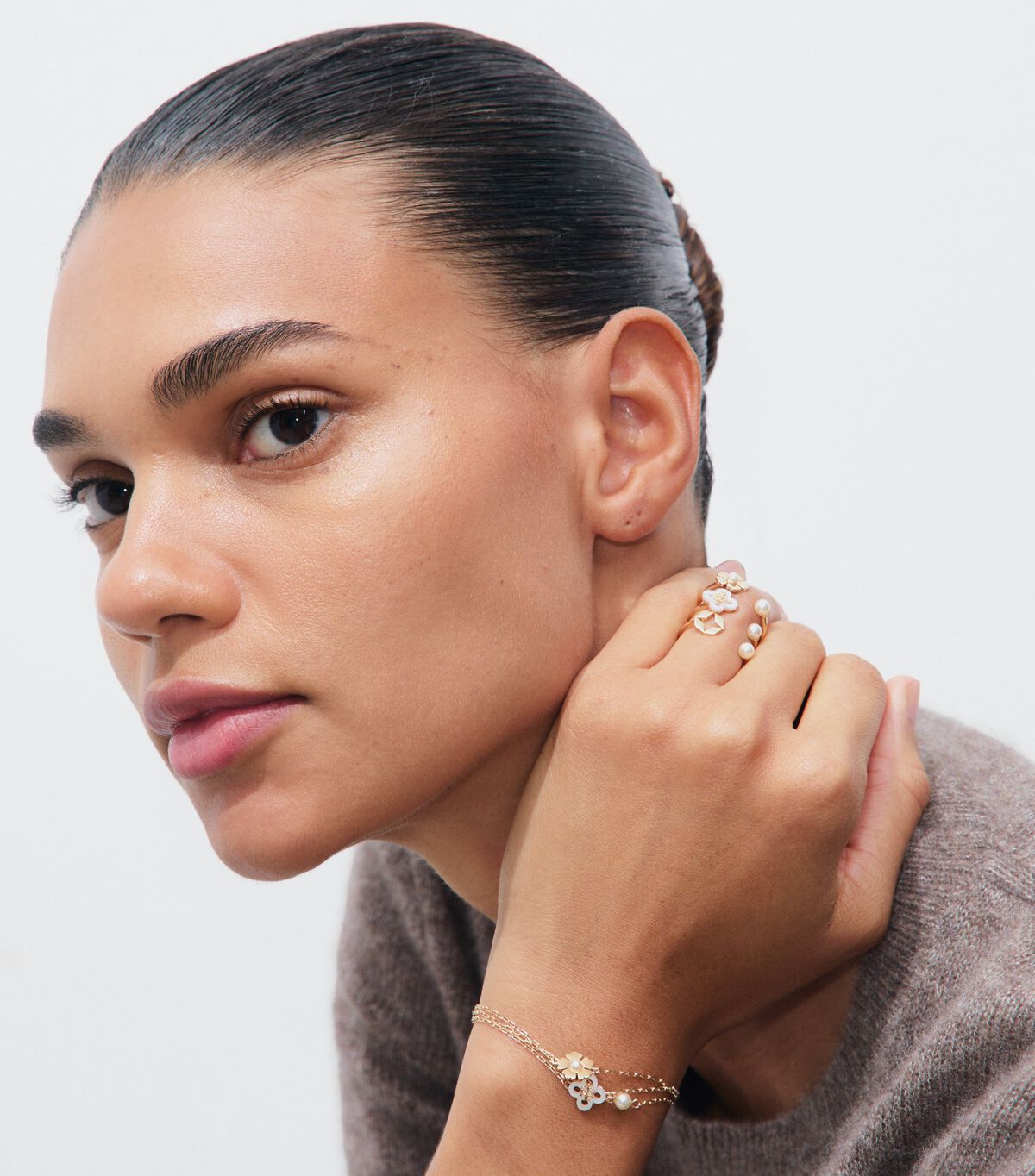 Forget Me Not Stacking Ring Set tory burch forget me not stacking ring set