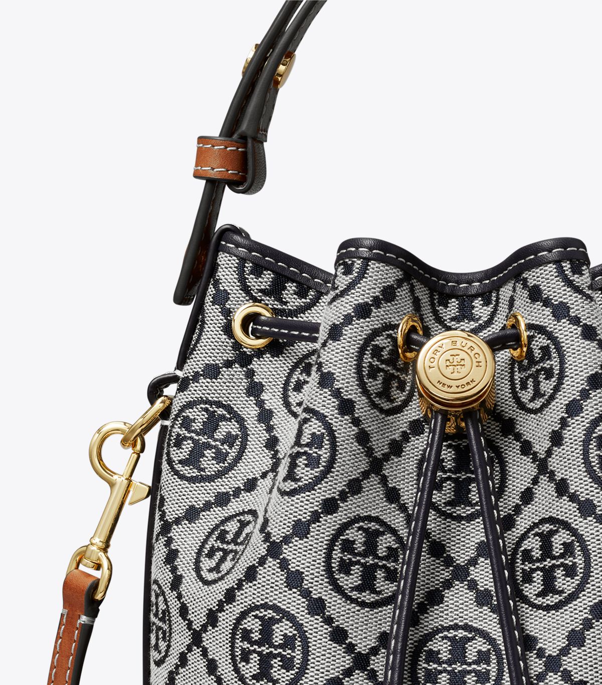 tory burch t monogram mini bucket bag