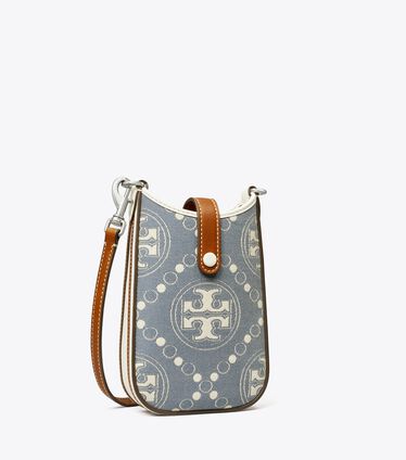 T Monogram Denim Phone Crossbody