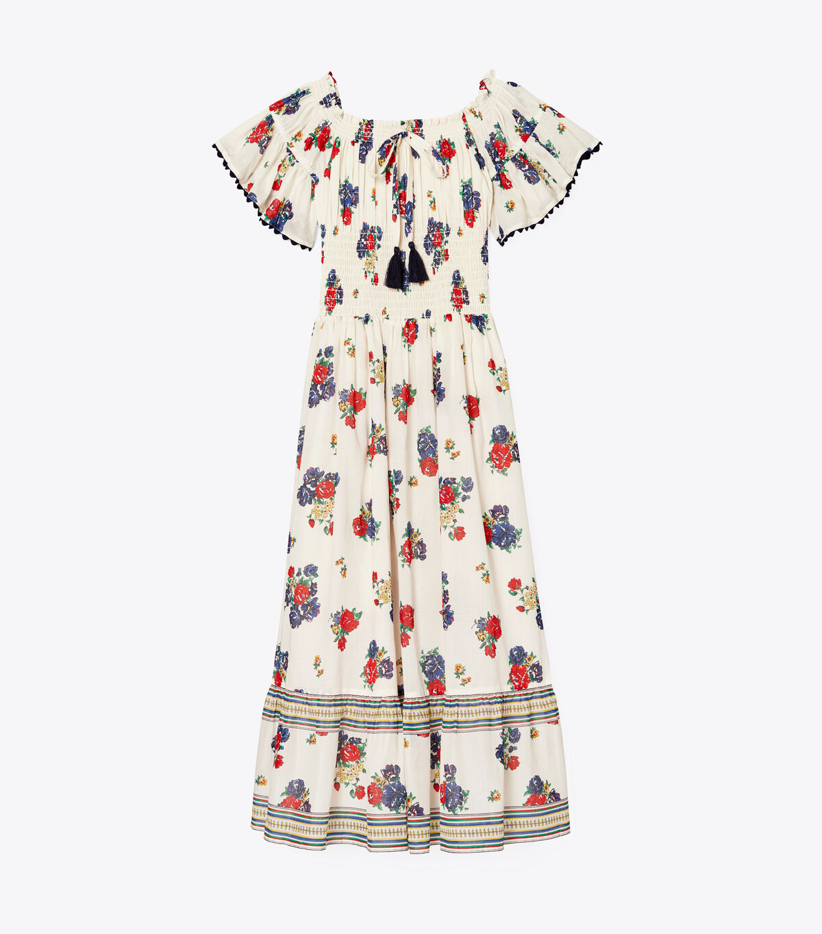 PRINTED SMOCKED DRESS | 967 | Coverup Dresses