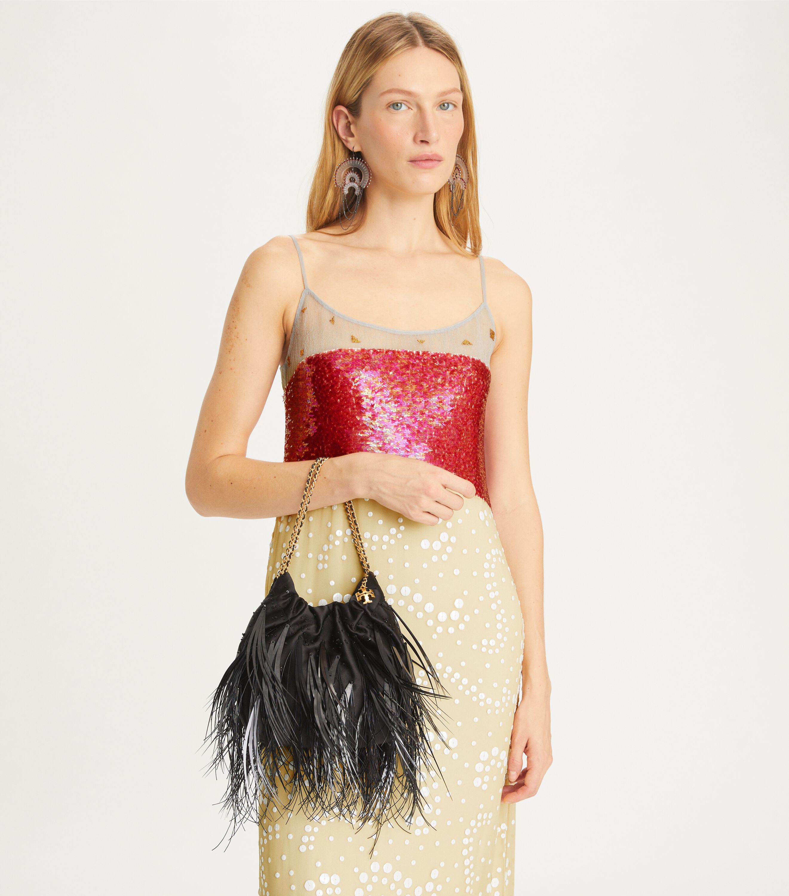Tory Burch Mini Fleming Feather Drawstring Bag Tory Burch KW