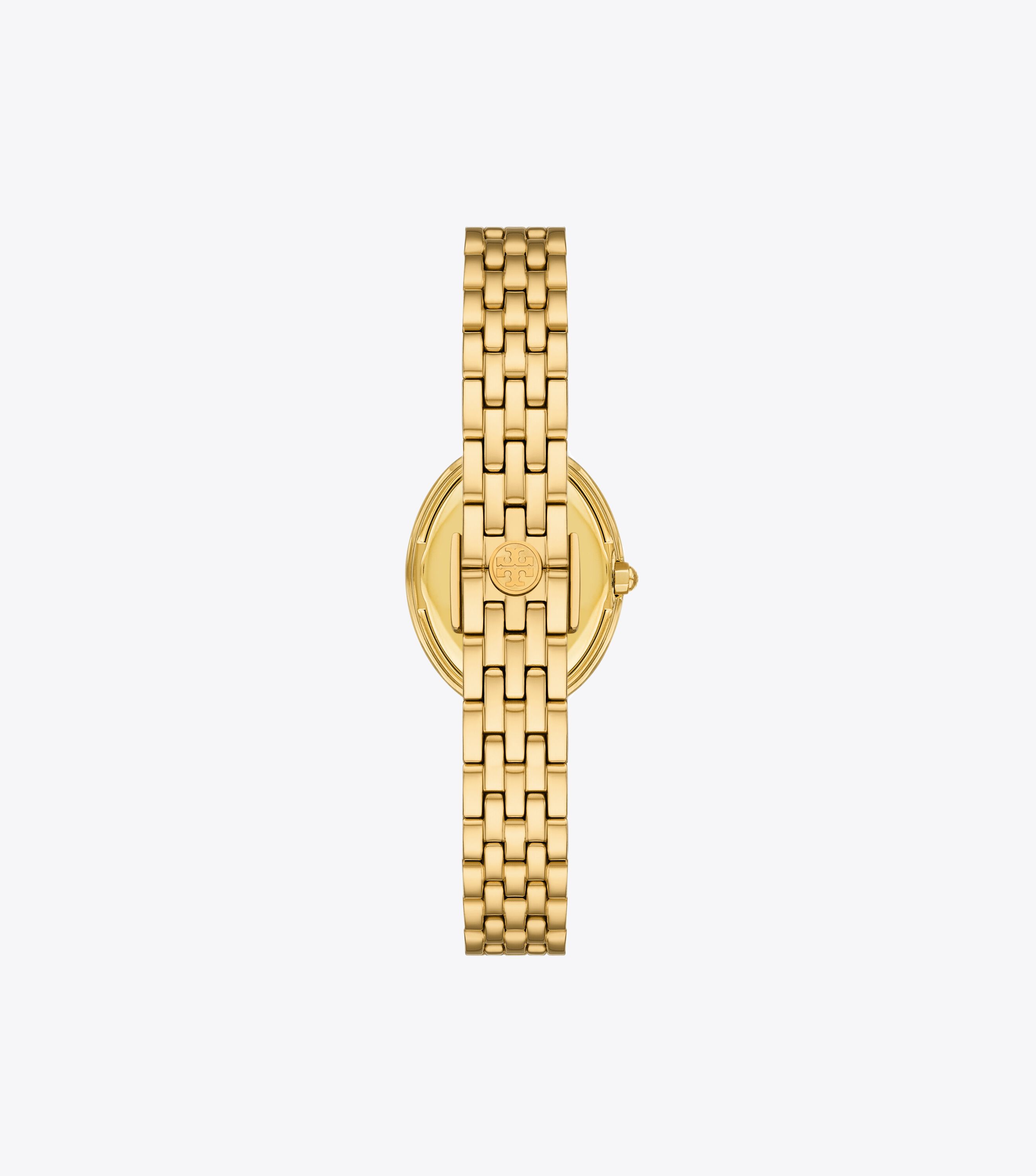 THE OVAL- IVORY/2 TONE 22MM X 28MM CASE, Gold | Tory Burch KW THE OVAL- IVORY/2 TONE 22MM X 28MM CASE, Gold | Tory Burch KW