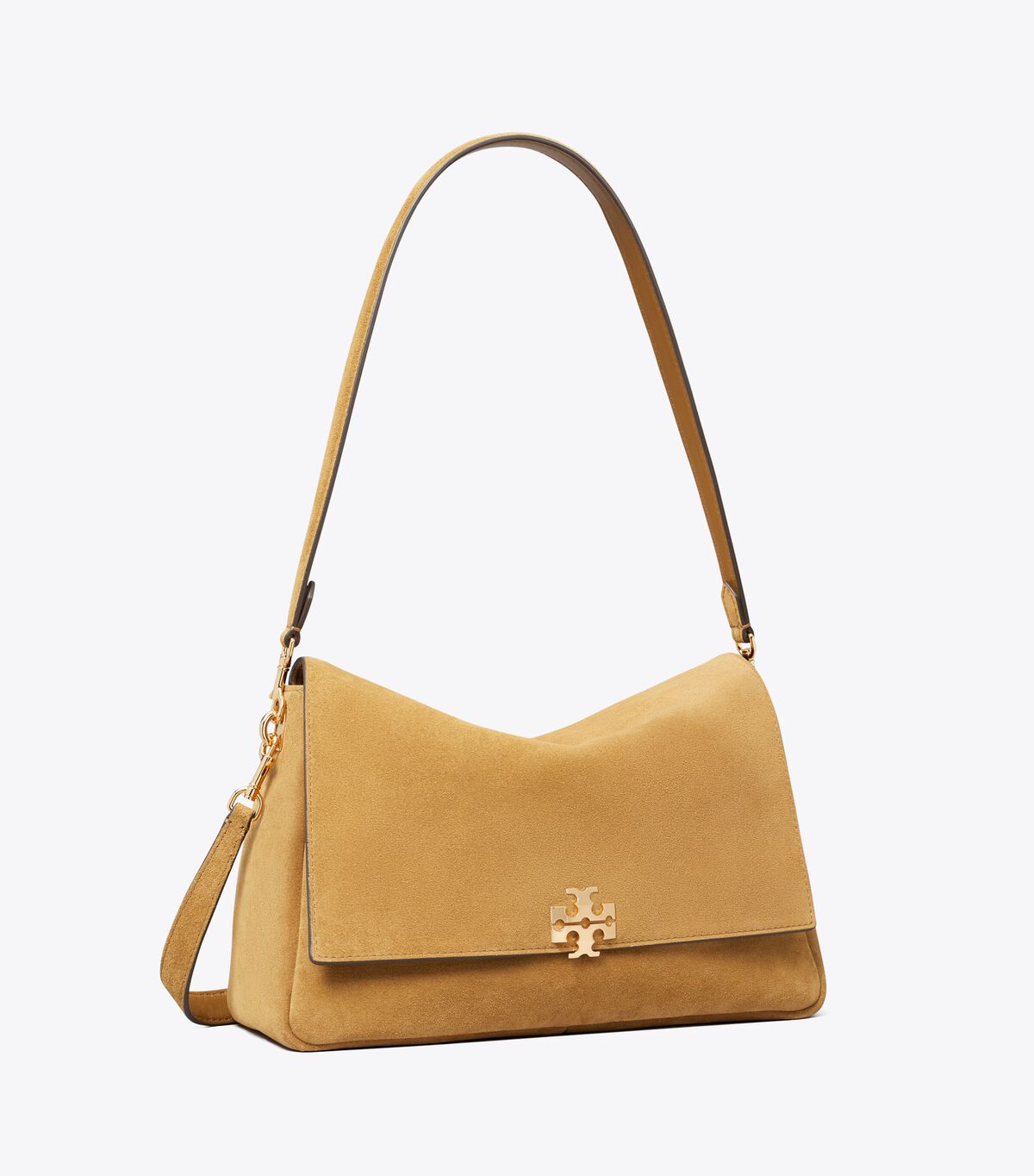 tory burch حقيبة كتف تشارلي من جلد الغزال