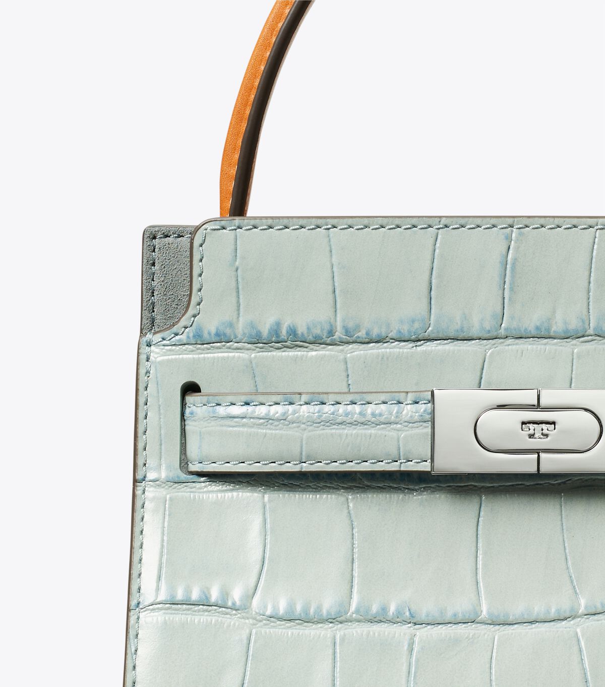 tory burch petite lee radziwill croc embossed double bag