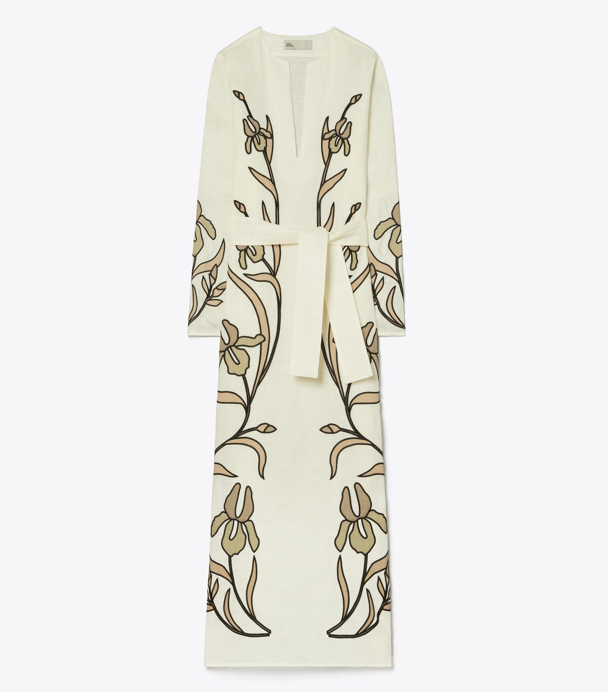 tory burch applique linen caftan