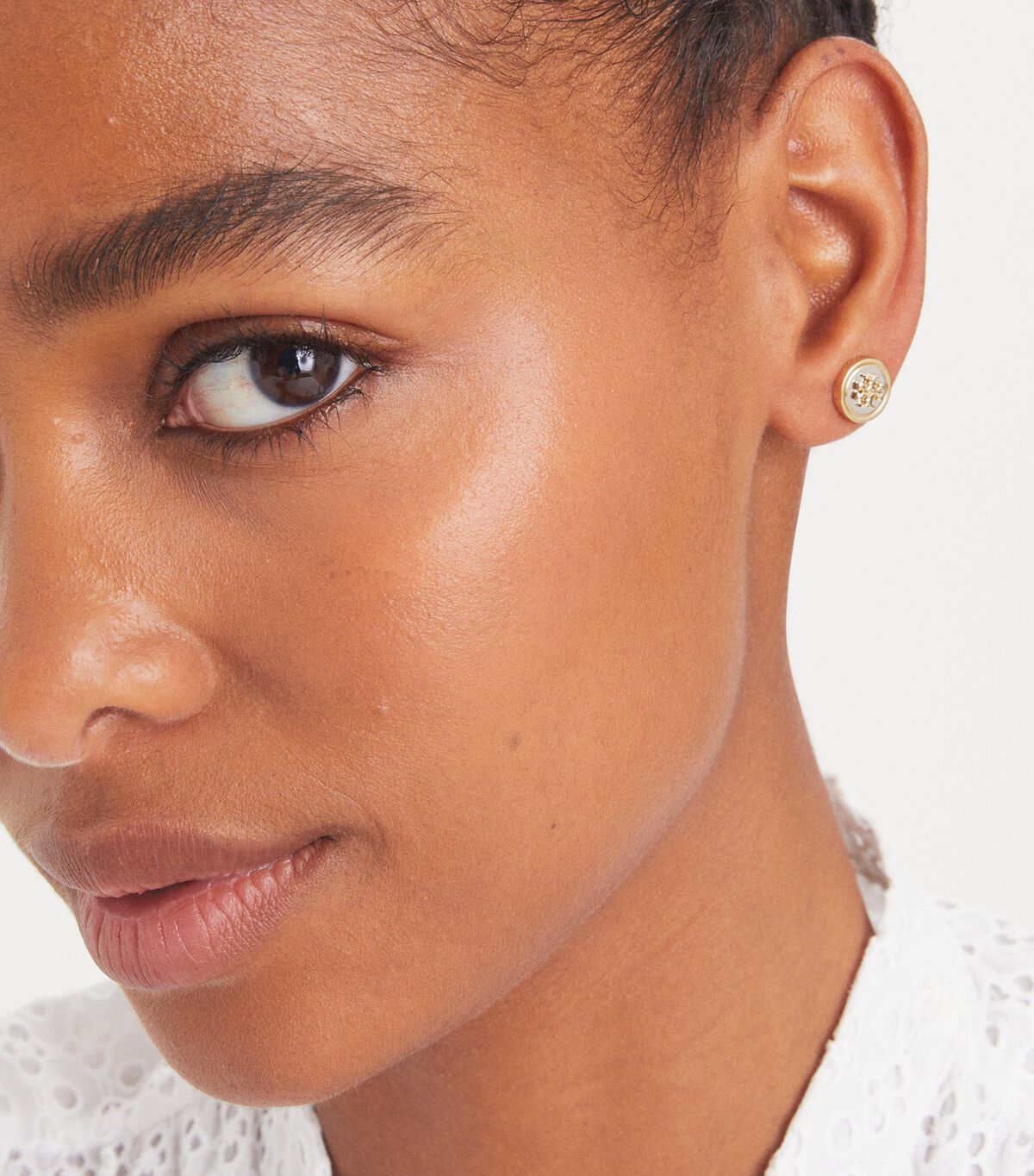 tory burch kira metal circle stud earring