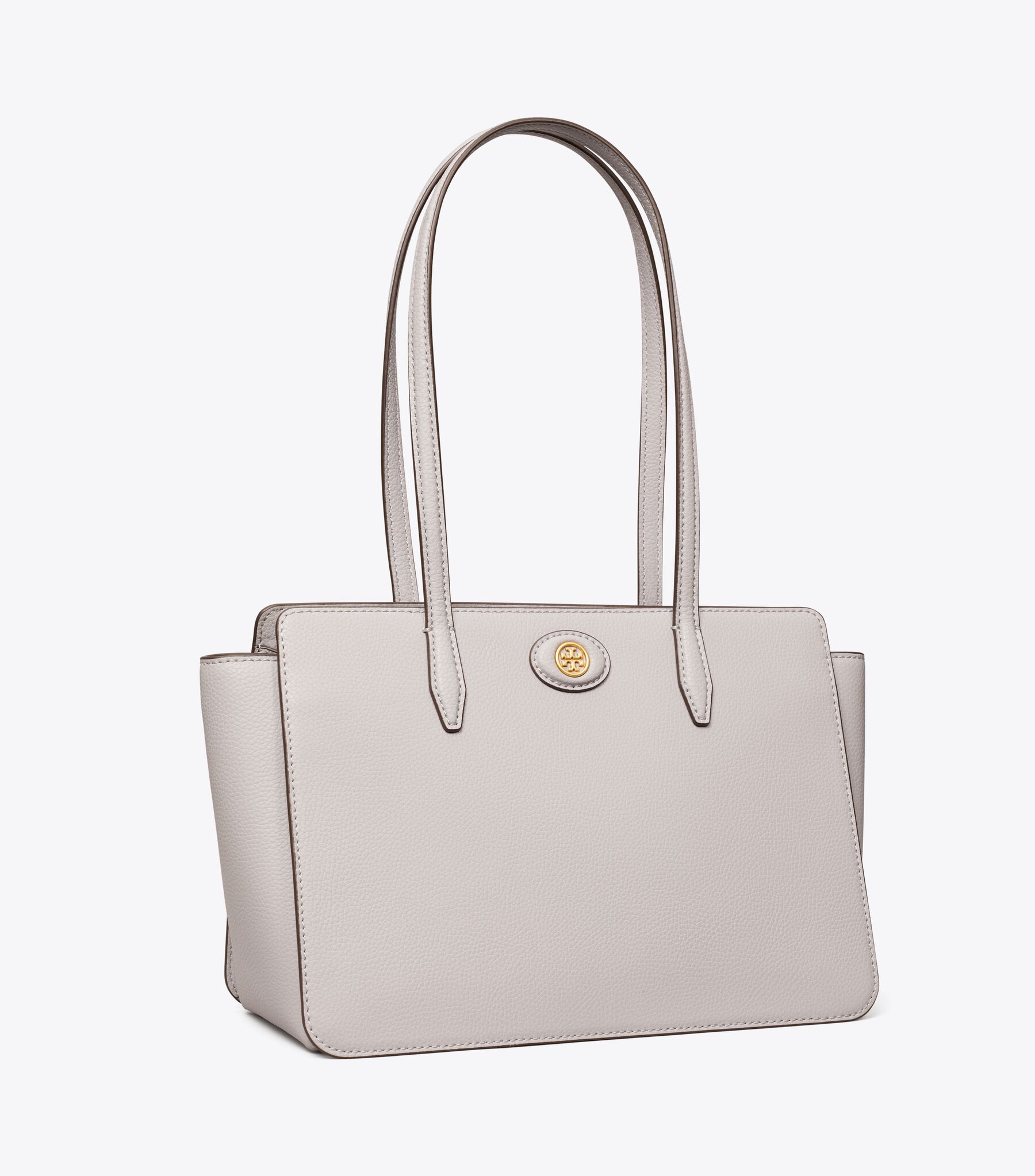 Small Robinson Pebbled Tote, Bay Gray | Tory Burch KW