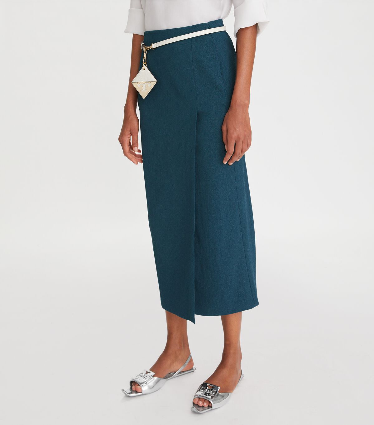 tory burch stretch faille wrap skirt