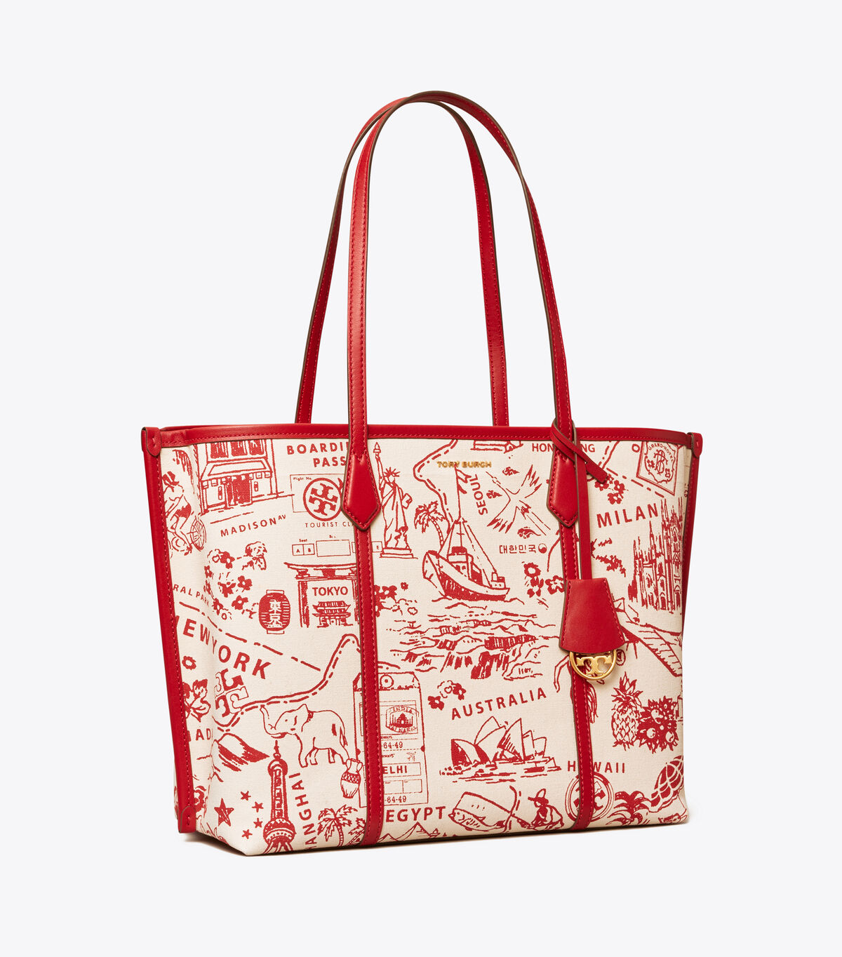 PERRY PRINTED CANVAS TRIPLE-COMPARTMENT TOTE | 920 | Totes