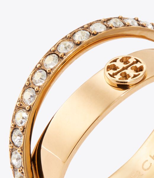 tory burch خاتم أيكون بافي المزدوج