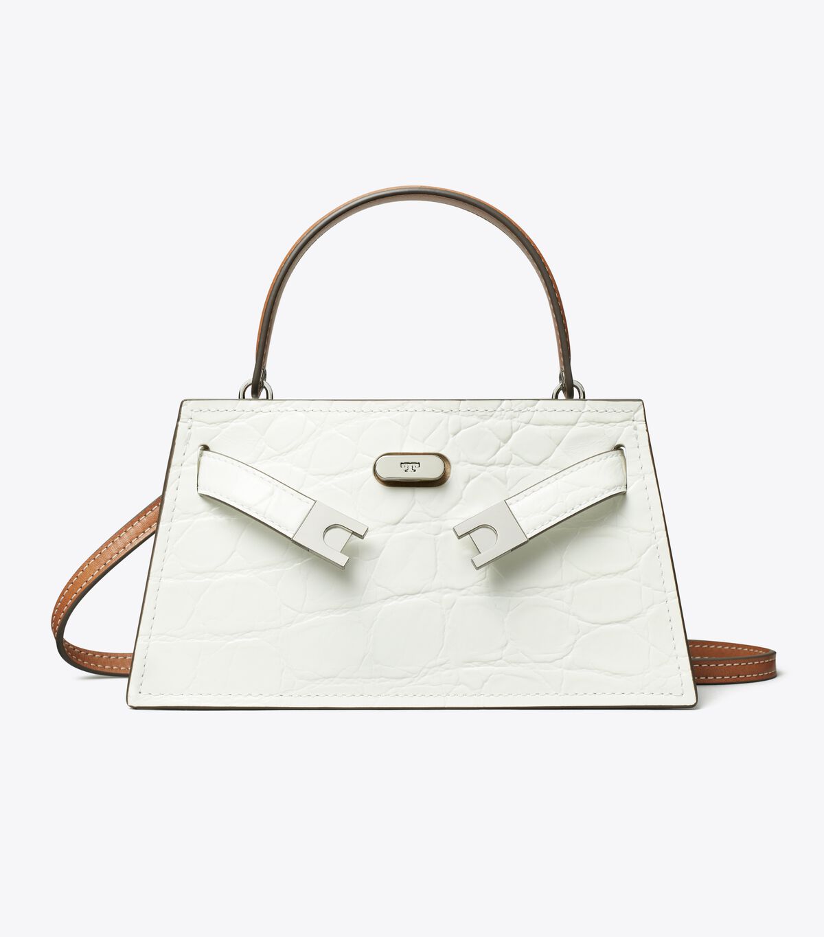 tory burch petite lee radziwill croc embossed bag