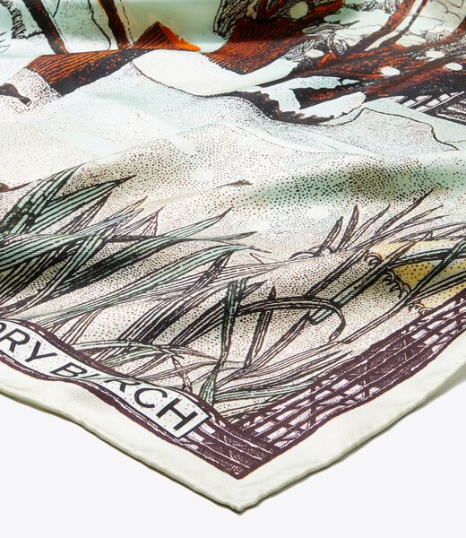 tory burch forest silk square scarf