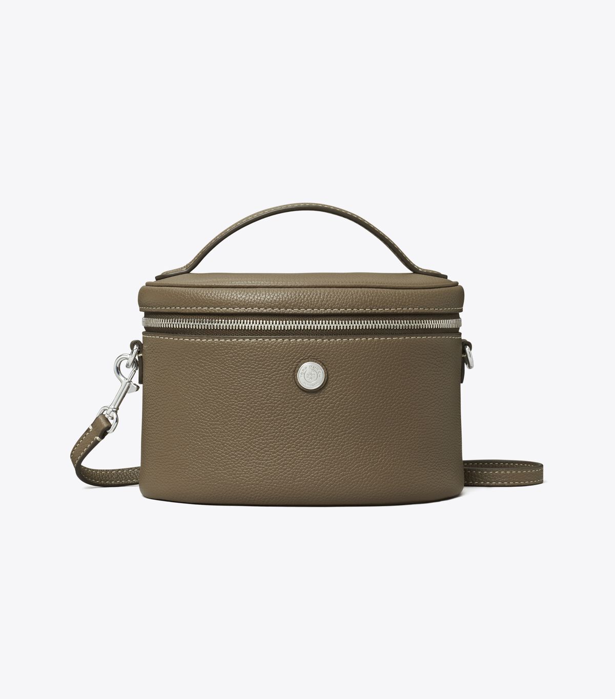 tory burch حقيبة مستحضرات تجميل ناعمة ومرصعة بالحصى