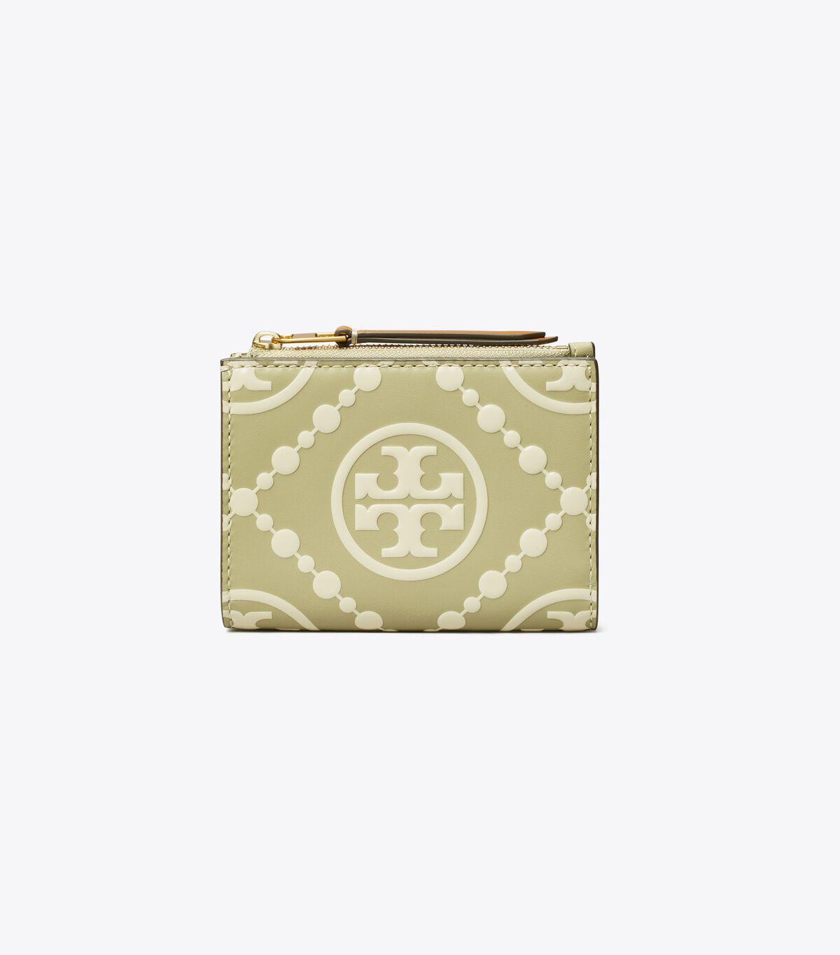 tory burch t monogram contrast embossed bi fold wallet