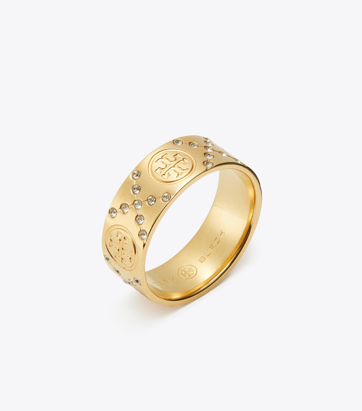 tory burch t monogram pave ring
