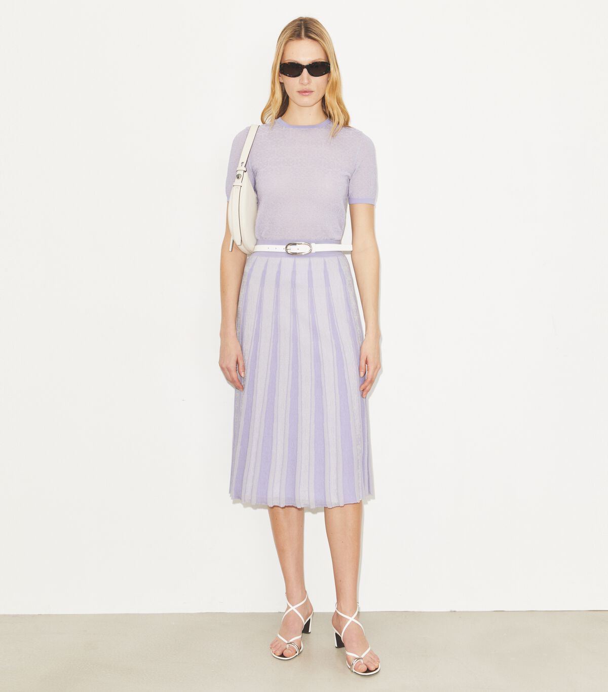tory burch pleated cotton skirt