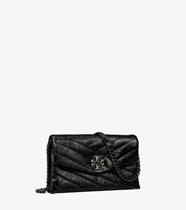 Kira Chevron Metallic Pave Logo Chain Wallet