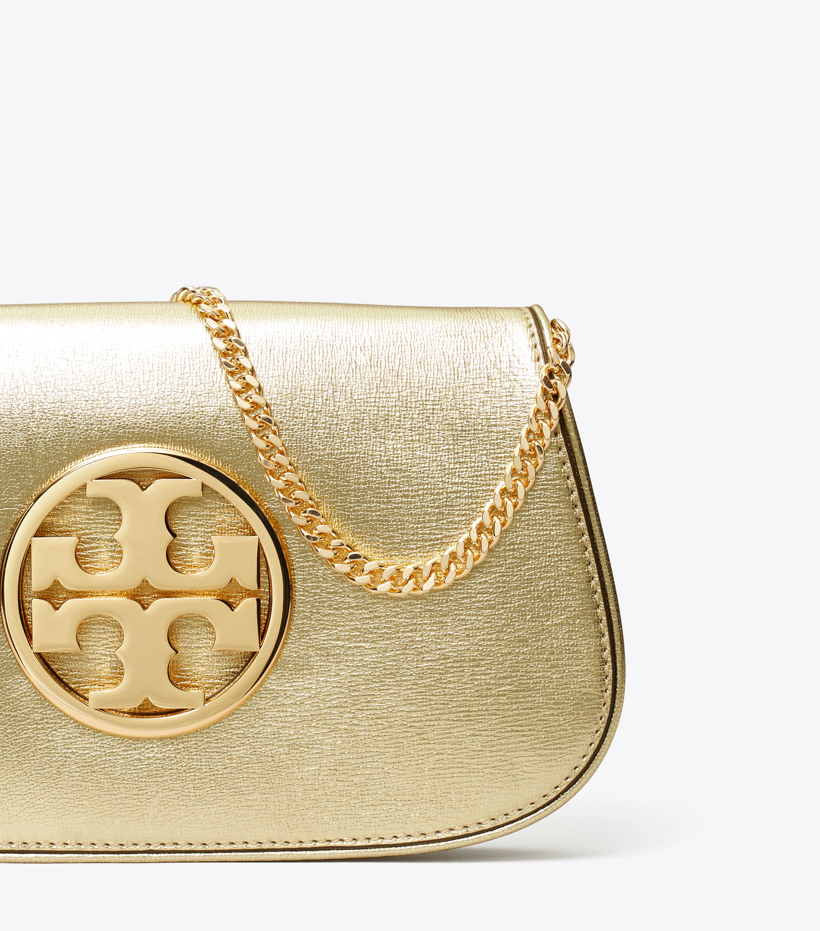 Tory burch miller clutch gold on sale