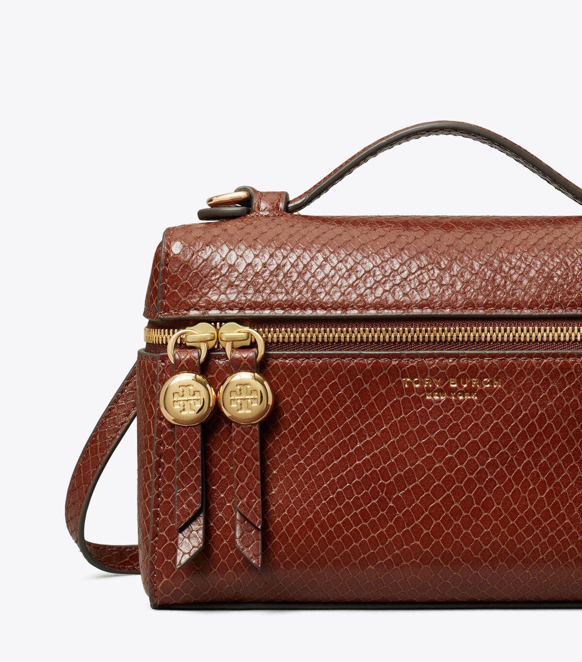 Romy Snake-Embossed Slim Top Handle tory burch romy snake embossed slim top handle