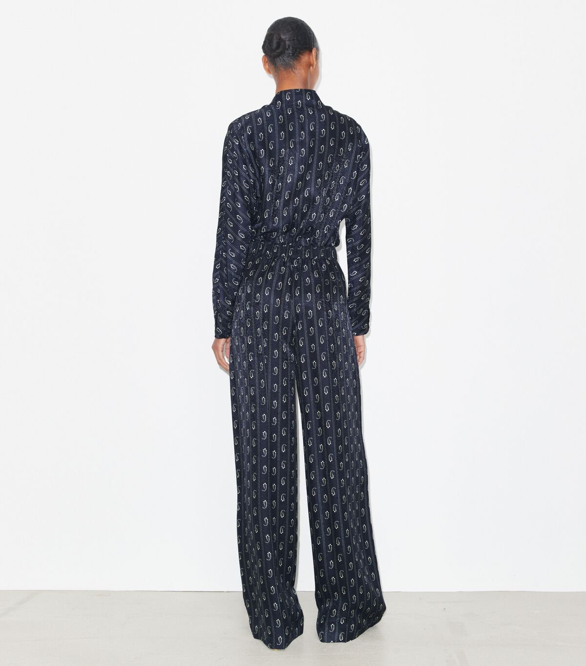 tory burch relaxed fit jacquard pants