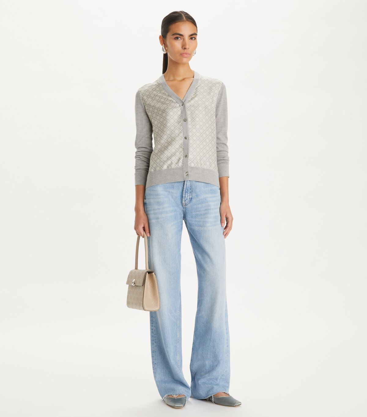 tory burch silk front cardigan