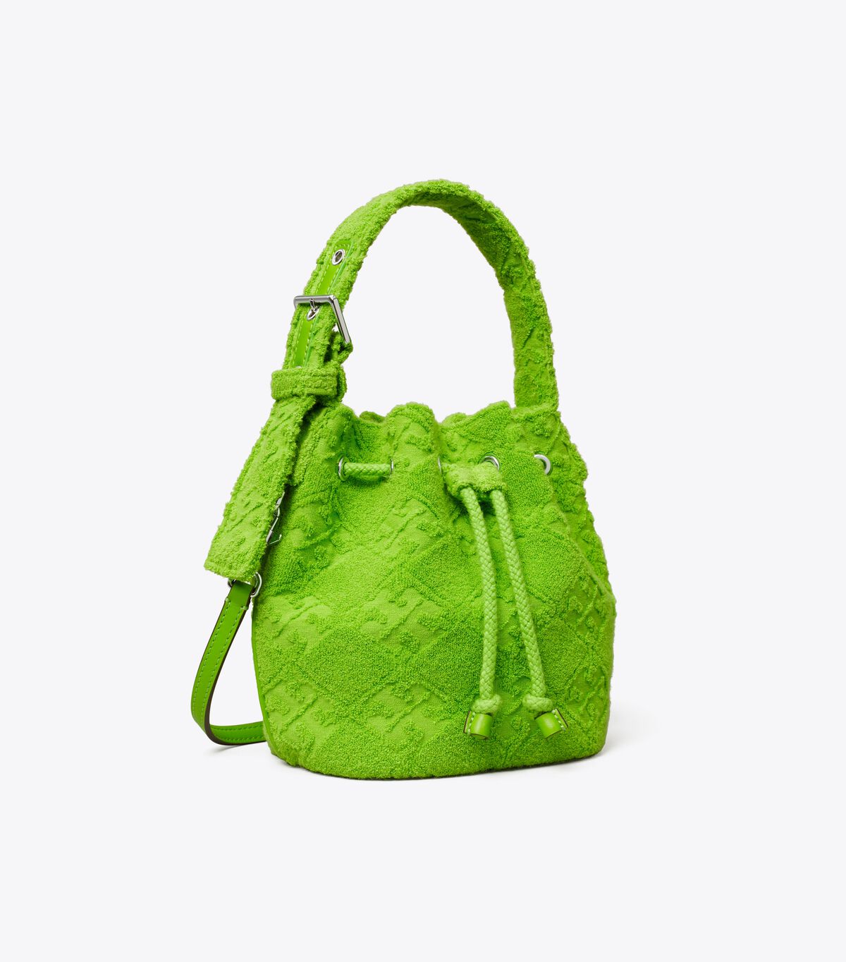 tory burch t monogram terry mini bucket bag