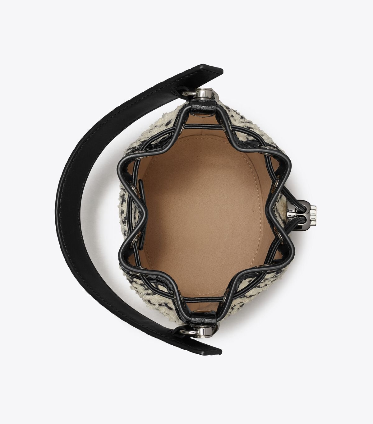 tory burch t monogram boucl mini bucket bag