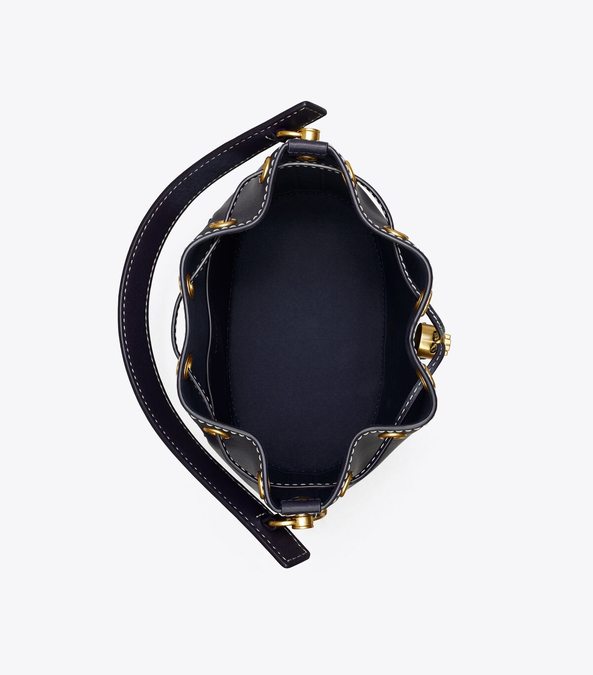 tory burch t monogram leather bucket bag