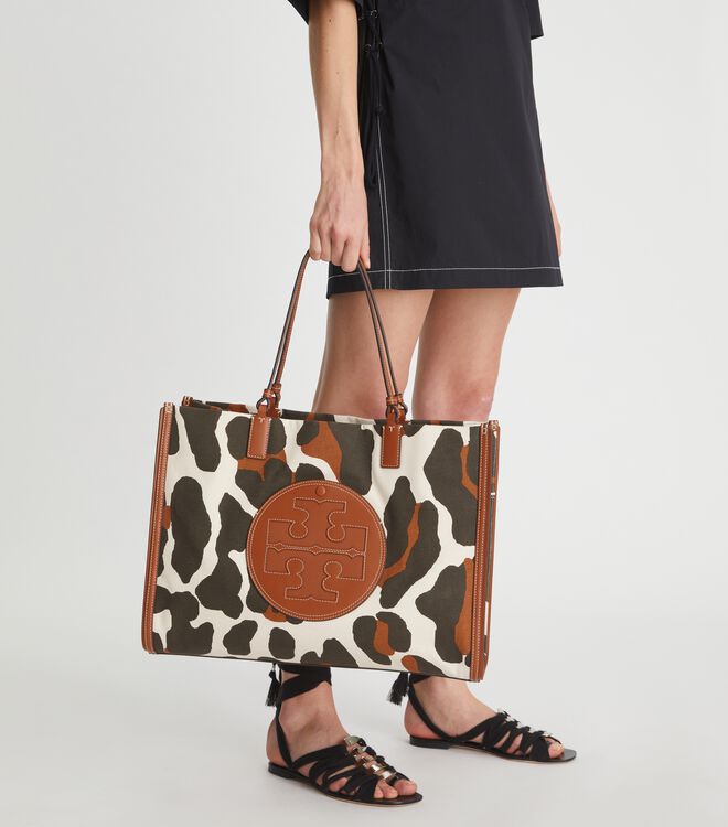 Ella Leopard Canvas Tote | Handbags & Small Leather Goods | Tory Burch