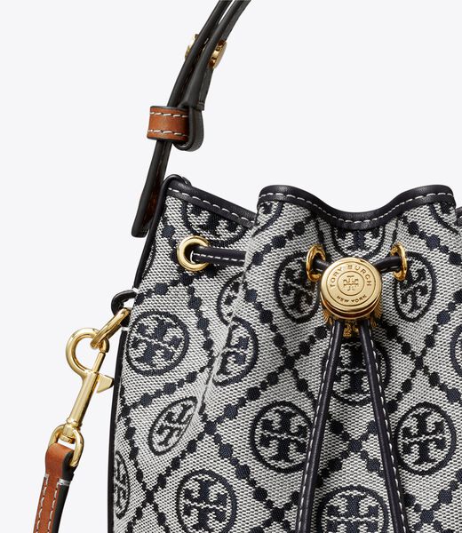 tory burch t monogram mini bucket bag