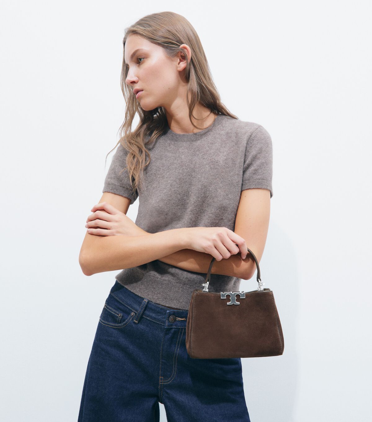 Mini Eleanor Suede Satchel tory burch mini eleanor suede satchel