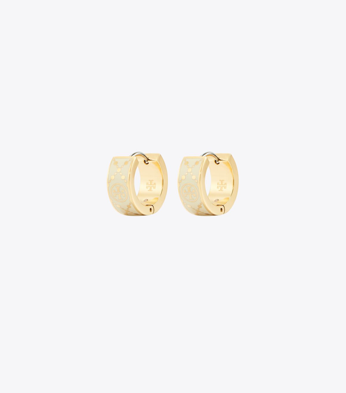 tory burch small t monogram hoop earring
