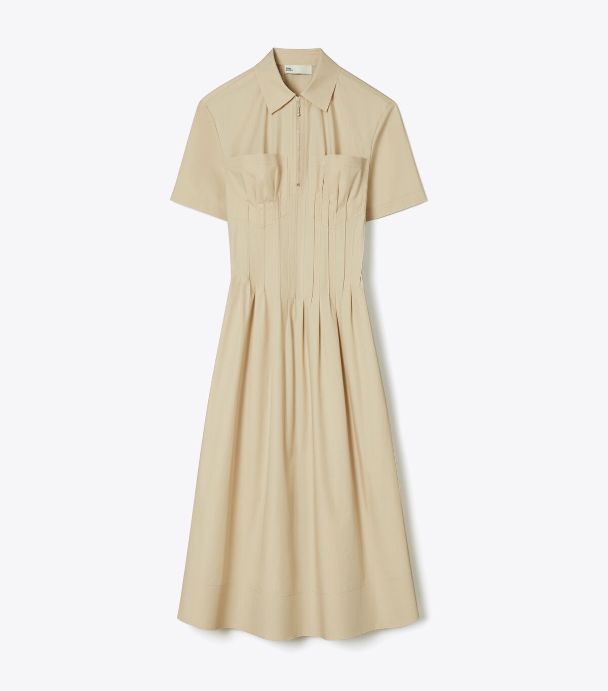 tory burch poplin pleat waist dress