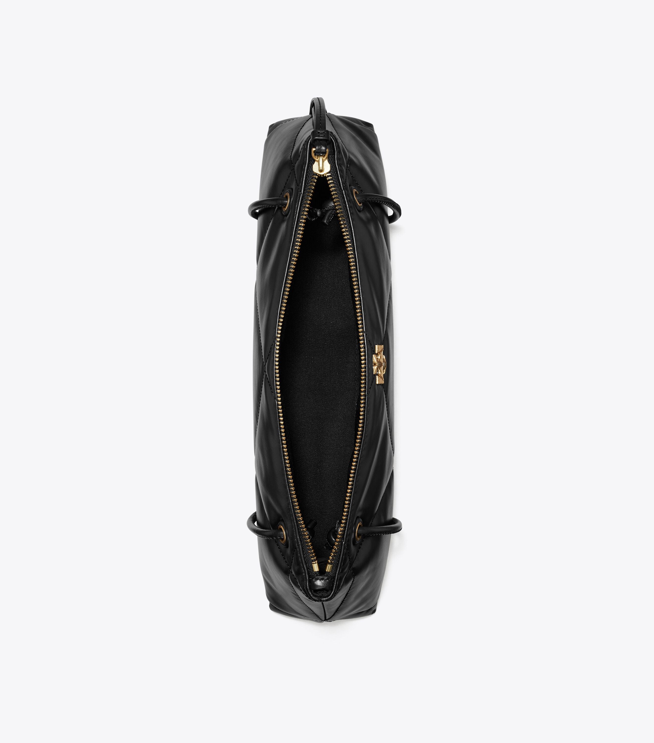 Kira Diamond Quilt East-West Shoulder Bag, Black | Tory Burch KW