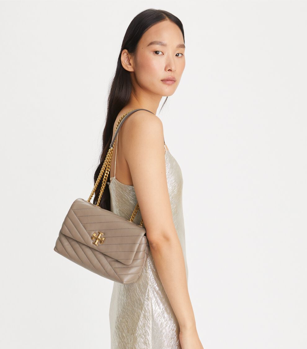 Chevron Leather Kira Quilted Leather Shoulder Bag Small Kira