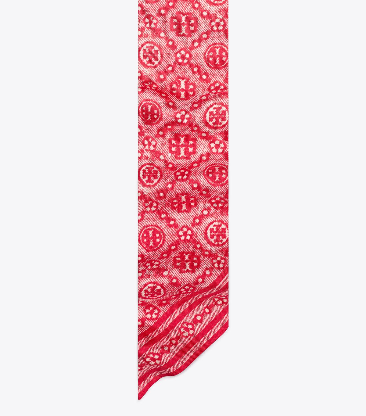tory burch t monogram silk ribbon tie