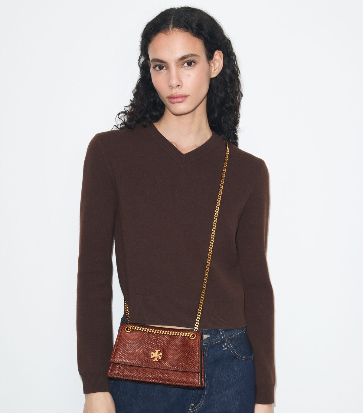 Mini Kira Turnlock Snake-Embossed Shoulder Bag tory burch mini kira turnlock snake embossed shoulder bag