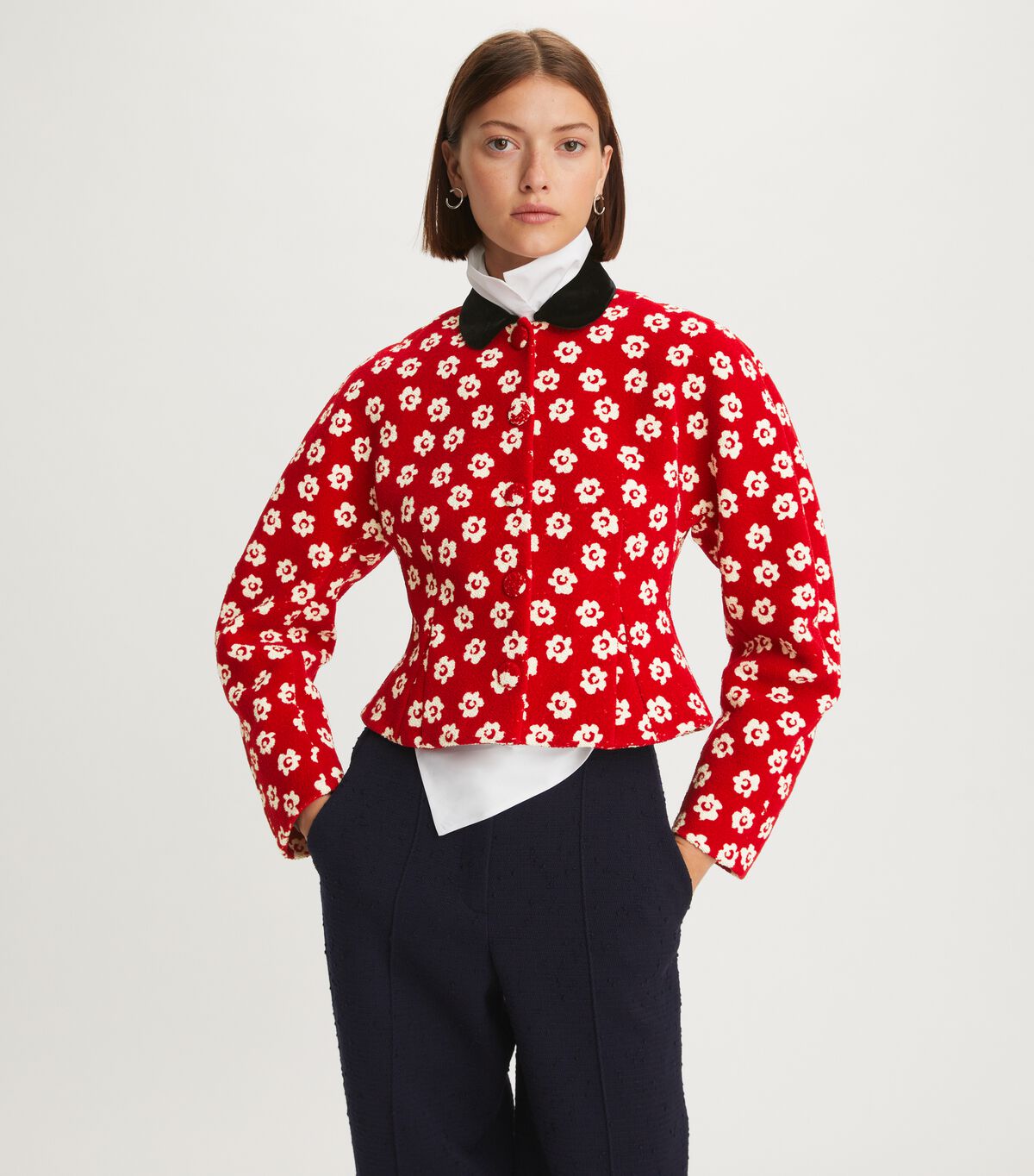 tory burch flower stencil boucl jacket