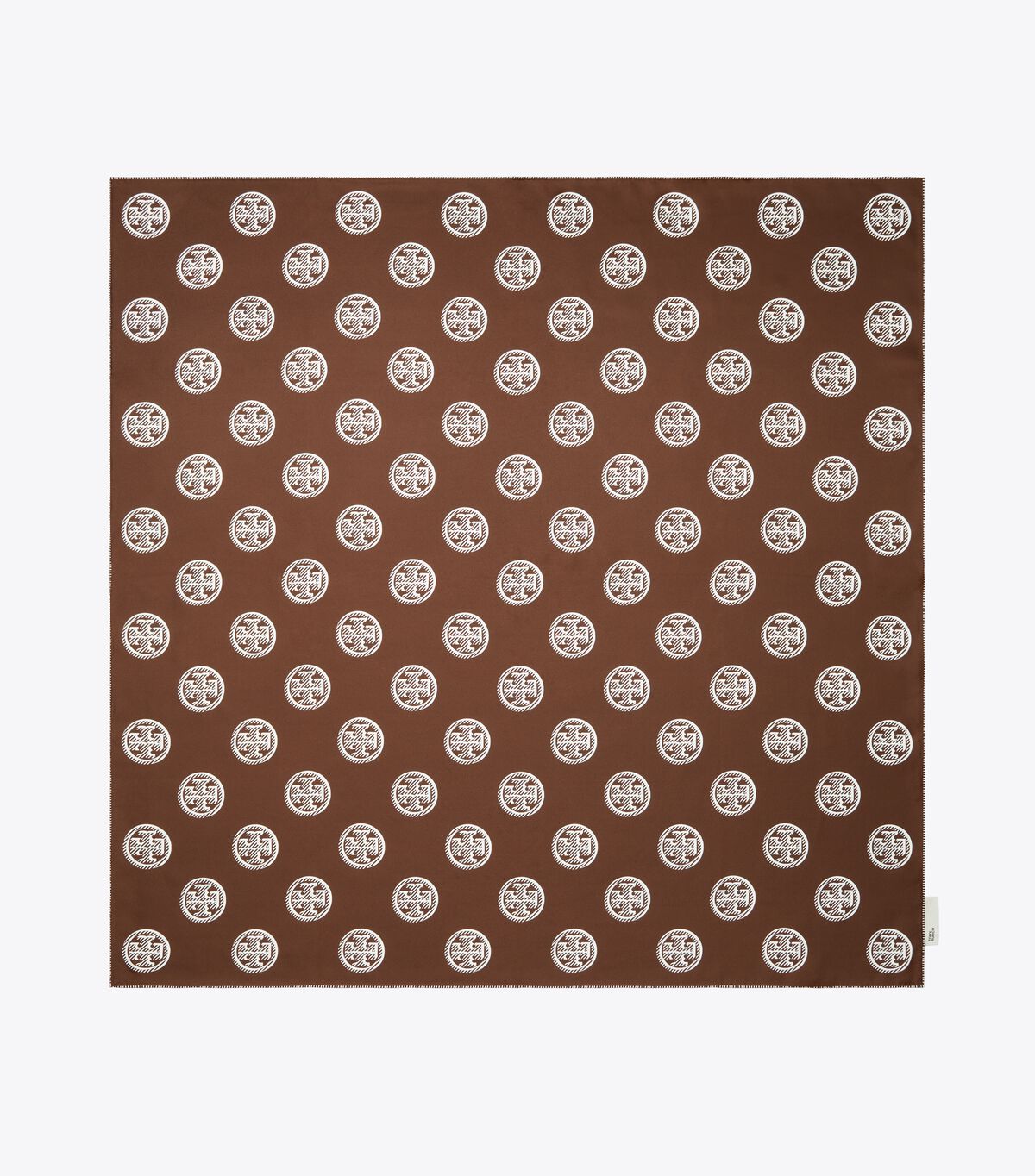 tory burch medallion logo silk square scarf